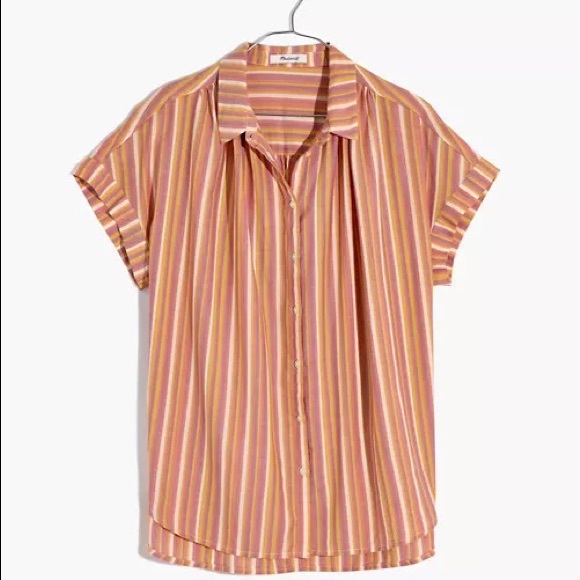 Madewell Central Shirt in Rainbow Stripe in XS - Picture 4 of 10